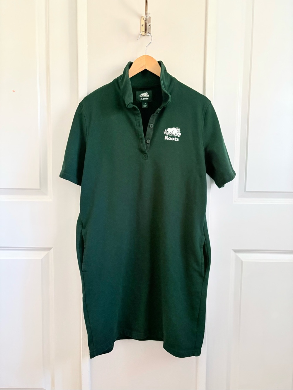 Roots Forest Green Pocket Sweatshirt Dress Size L